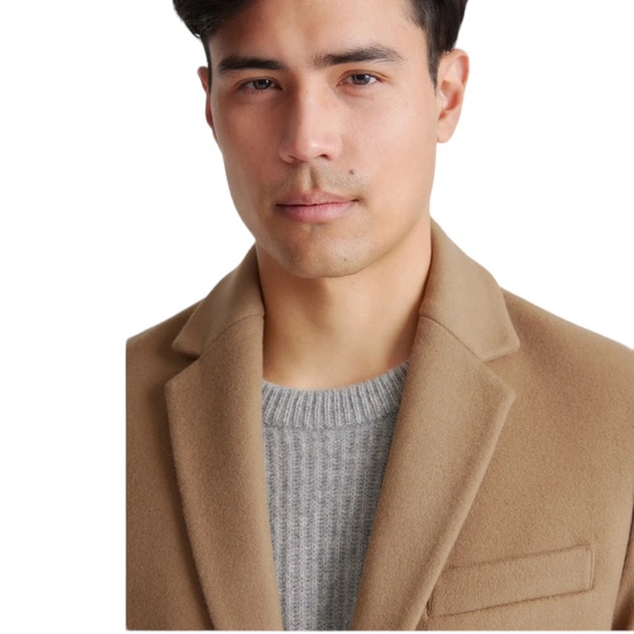 NWT QUINCE Italian Wool Overcoat Double-Breasted Dark Camel Tan Men’s Small - Picture 13 of 16